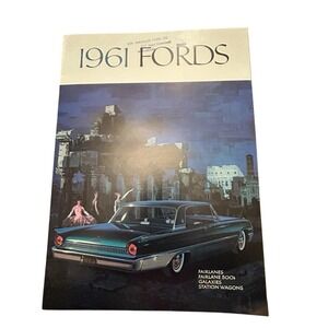 Original 1961 Ford Vtg Sales Brochure Fairlane Galaxie Starliner Sunliner Wagons